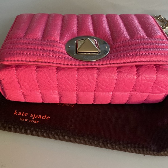 Kate Spade Pink Quilted Bag with Gold Chain - Picture 9 of 14